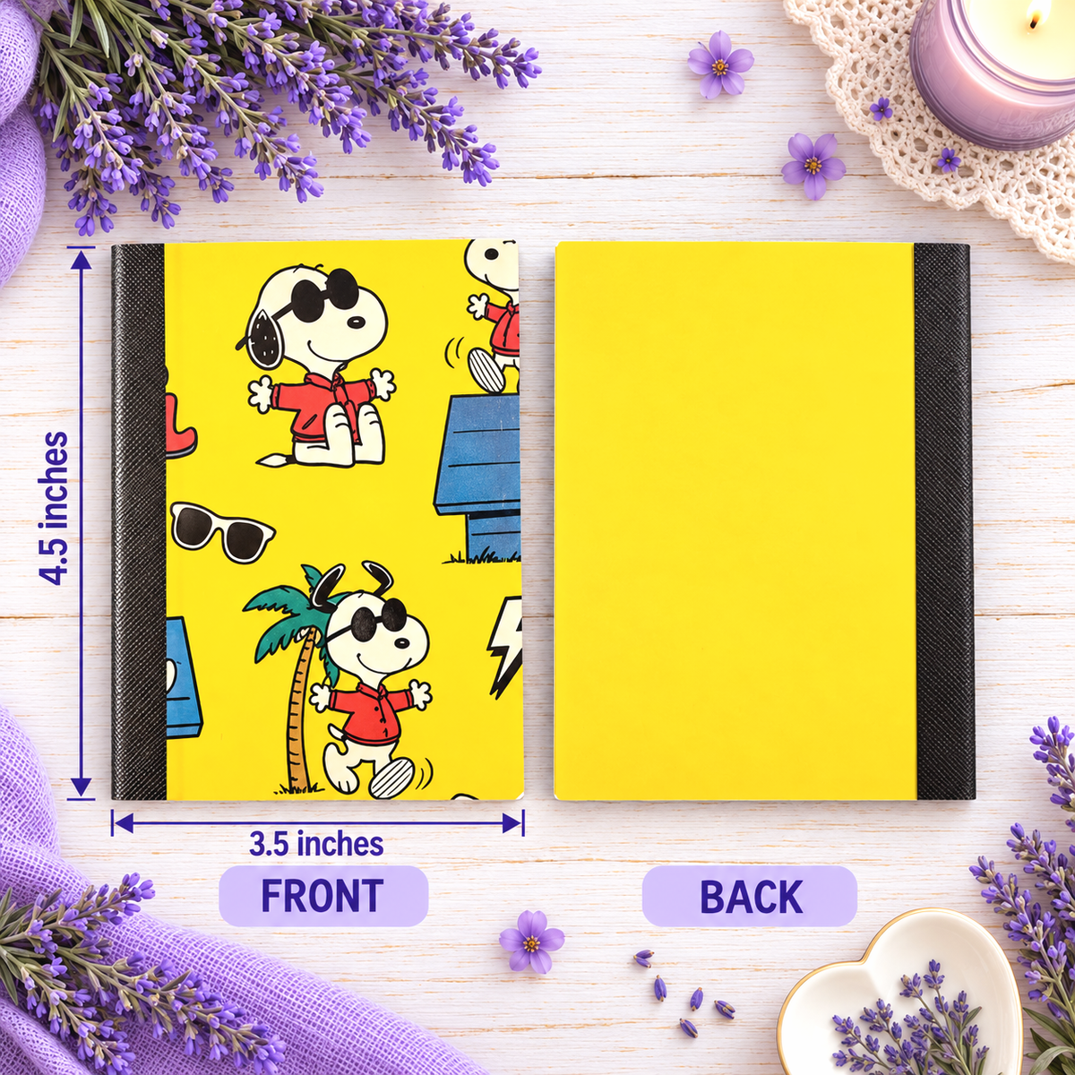 Decorative Vinyl Covered MINIATURE Composition Notebook Snoopy Cool 2