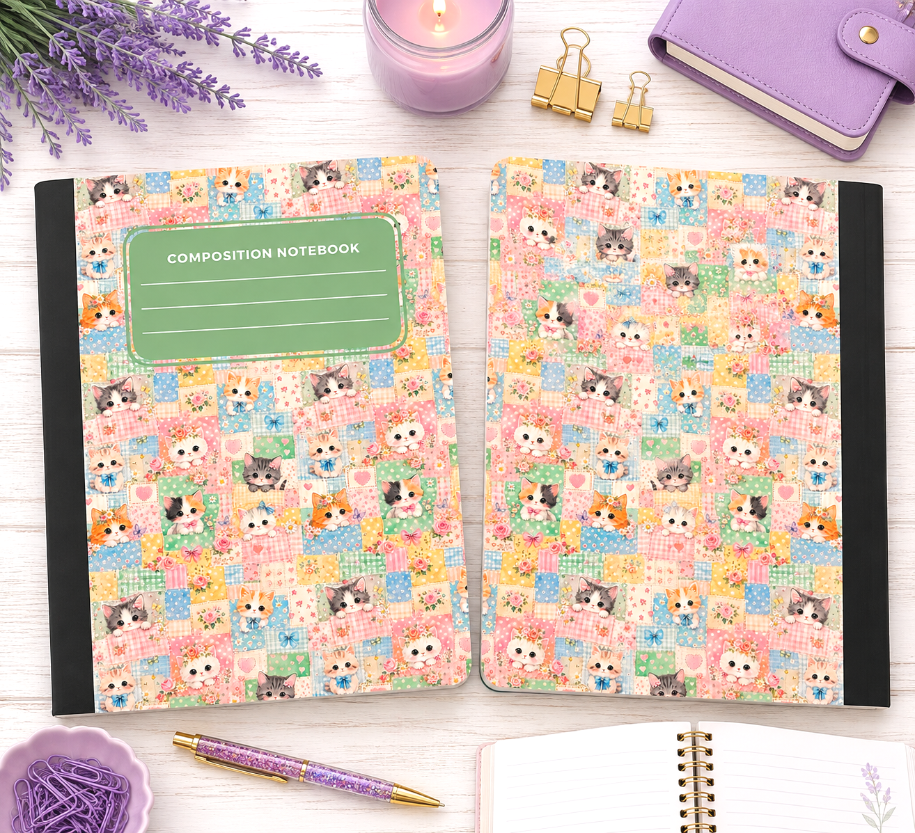 Decorative Vinyl Covered Composition Notebook Kittens