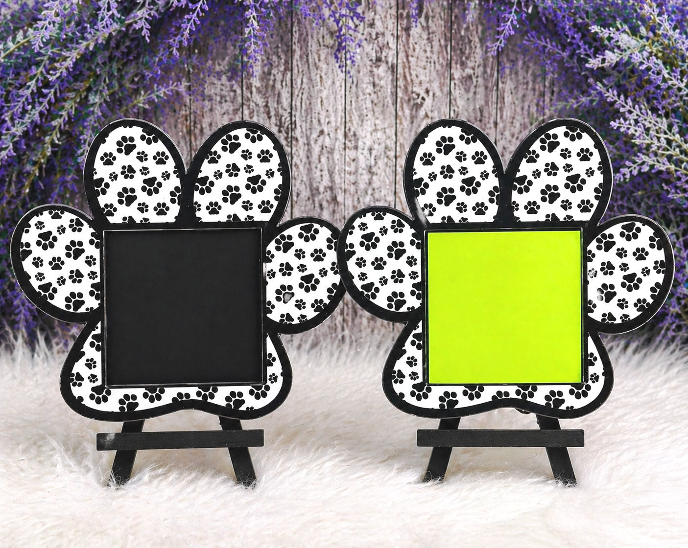 Handmade Black and White Dog Paw Sticky Note Holder
