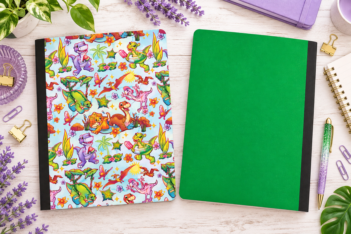 Decorative Vinyl Covered Composition Notebook Holographic Land Before Time