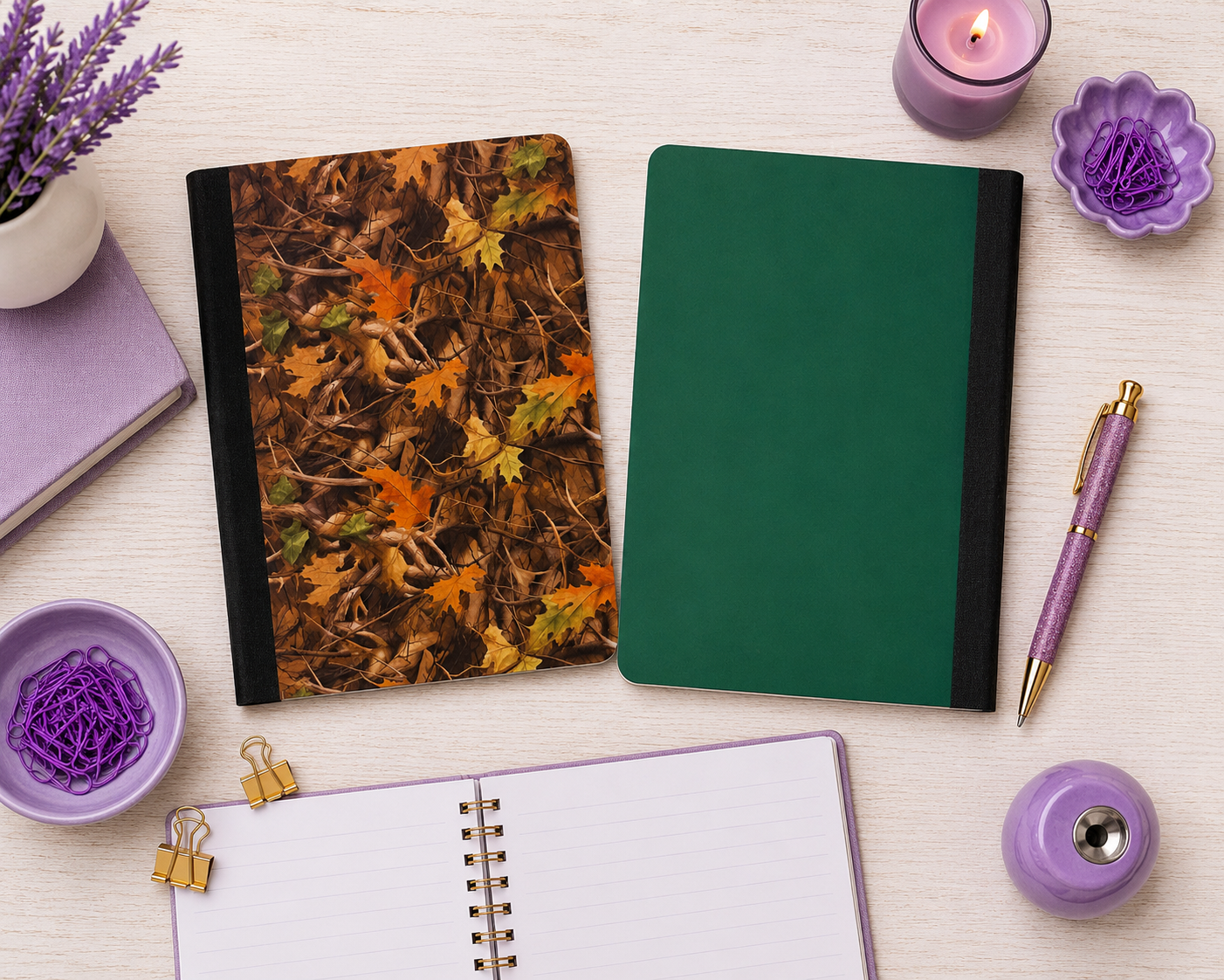 Decorative Vinyl Covered Composition Notebook Fallen Leaves 2