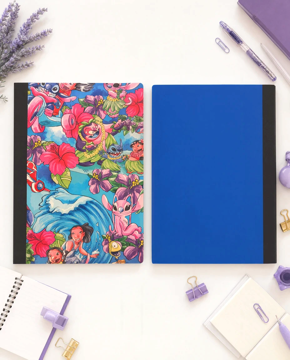 Decorative Vinyl Covered Composition Notebook Stitch and Friends