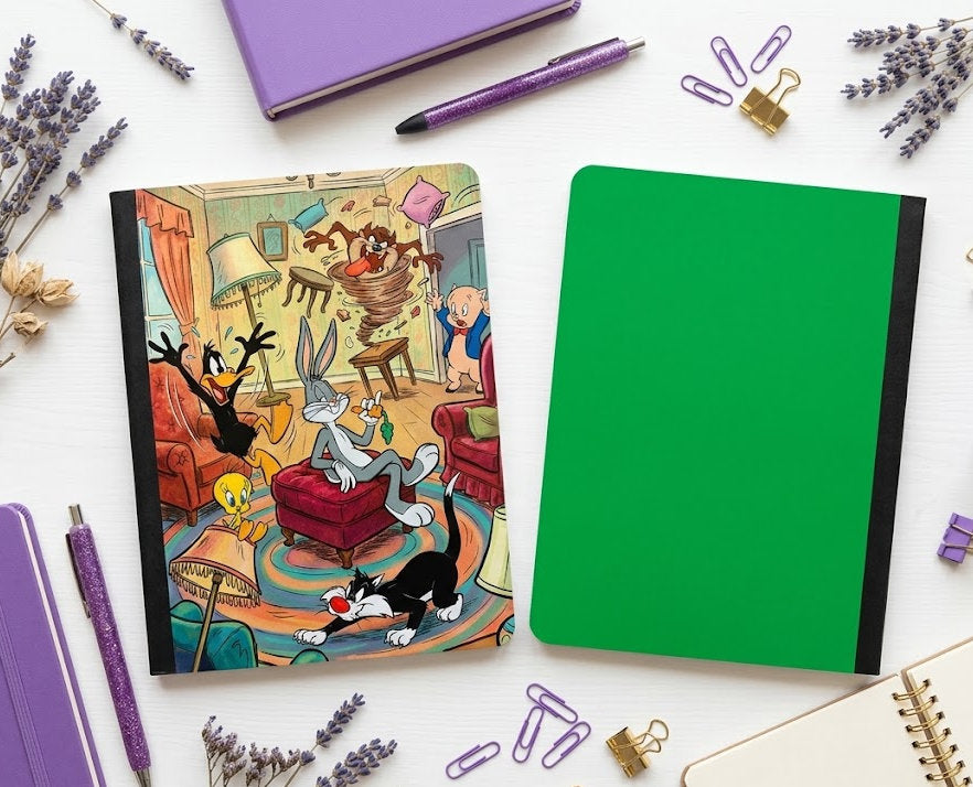 Decorative Vinyl Covered Composition Notebook Looney Tunes