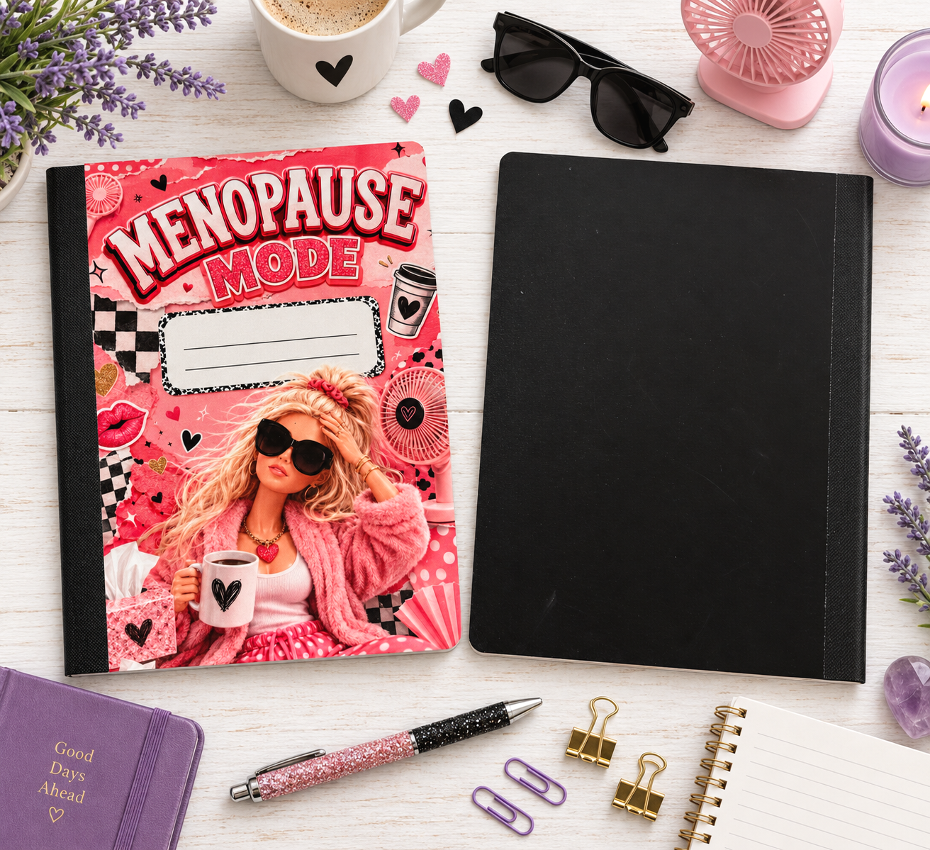 Decorative Vinyl Covered Composition Notebook Menopause