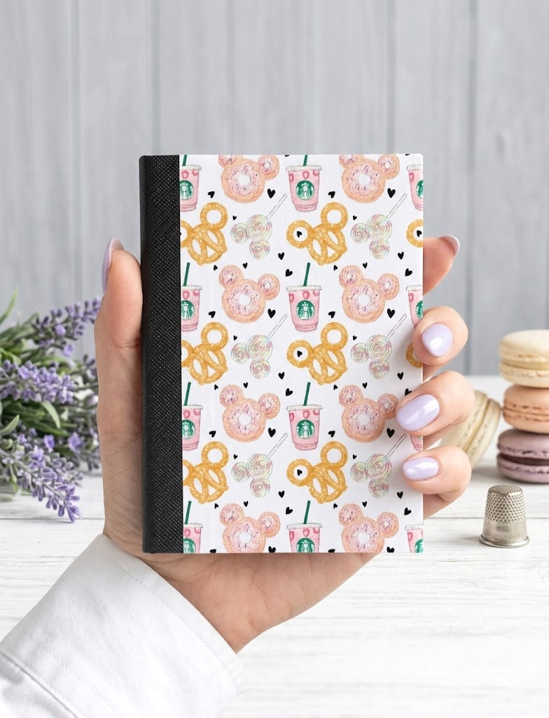 Decorative Vinyl Covered MINIATURE Composition Notebook Mickey Coffee