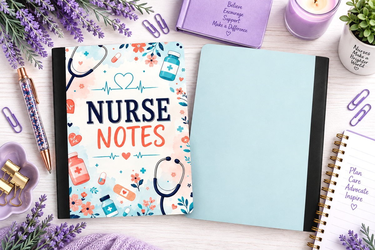 Decorative Vinyl Covered Composition Notebook Nurse Notes