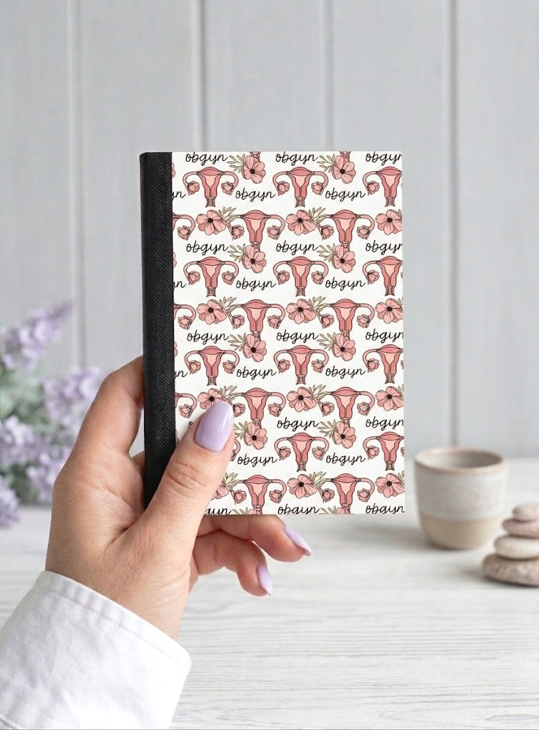 Decorative Vinyl Covered MINIATURE Composition Notebook OBGYN 2