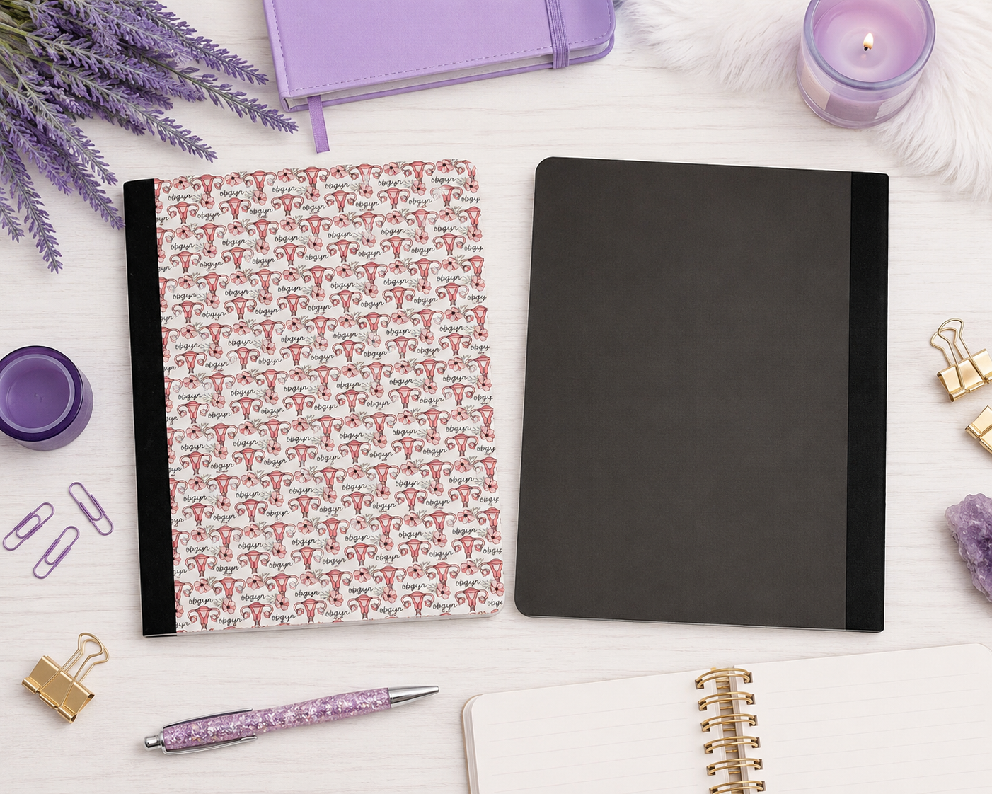 Decorative Vinyl Covered Composition Notebook OBGYN