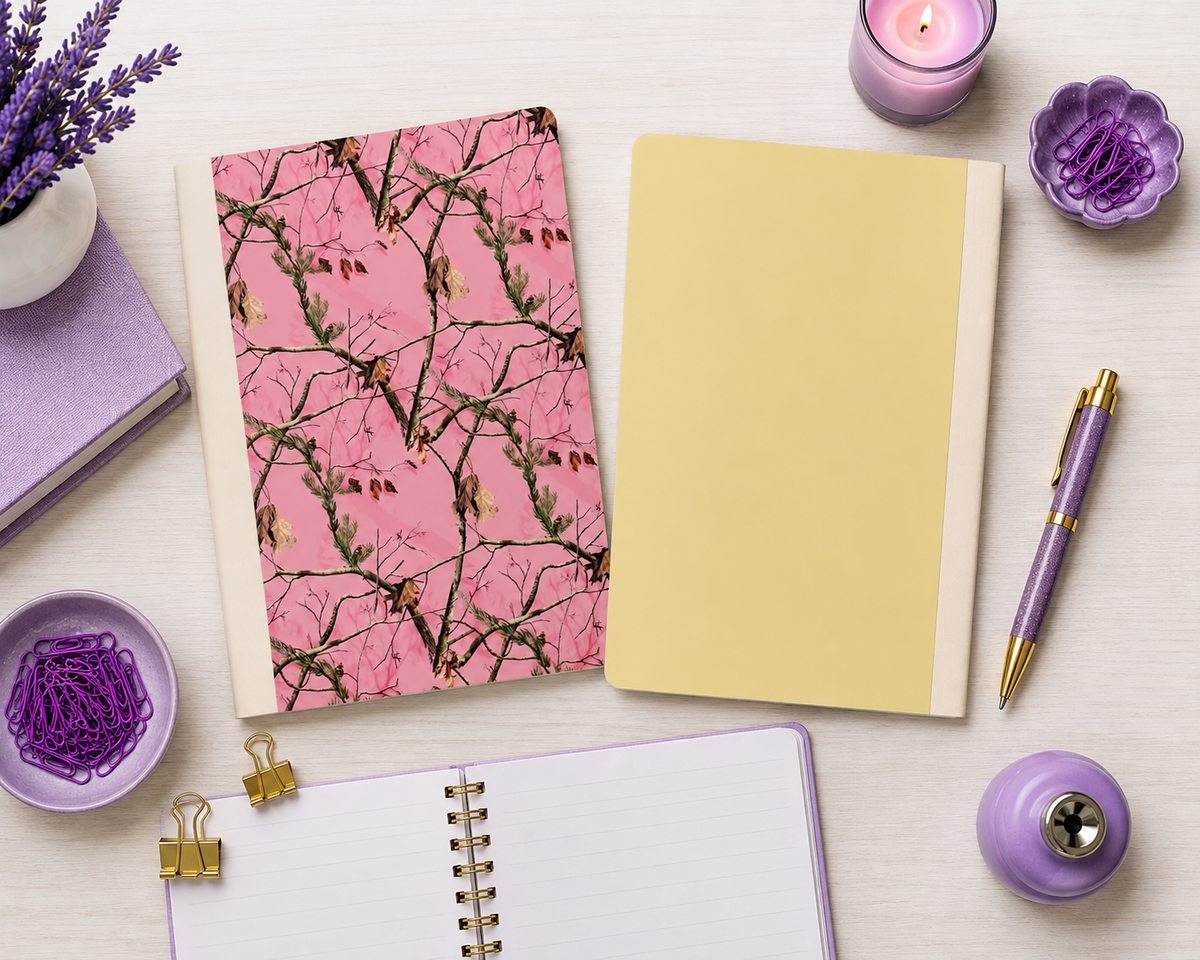 Decorative Vinyl Covered Composition Notebook Pink Camo