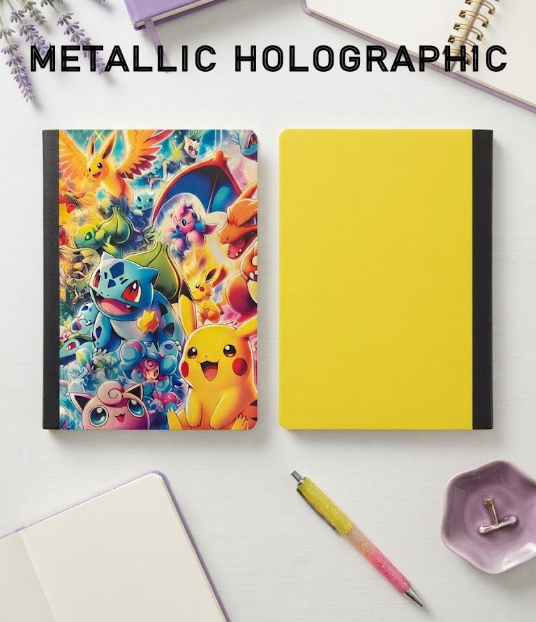 Decorative Vinyl Covered Composition Notebook Metallic Holographic Pokemon