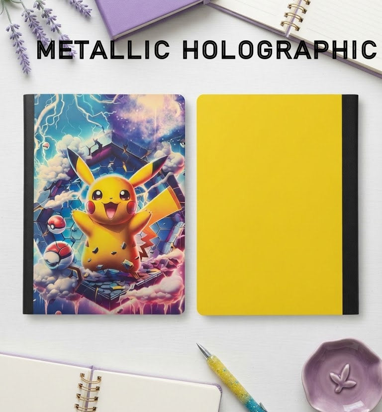 Decorative Vinyl Covered Composition Notebook Metallic Holographic Pokemon