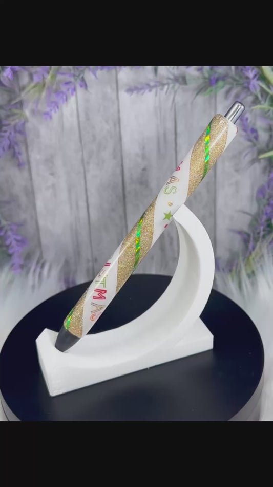 Handmade Merry Christmas glitter pen with free refill 7