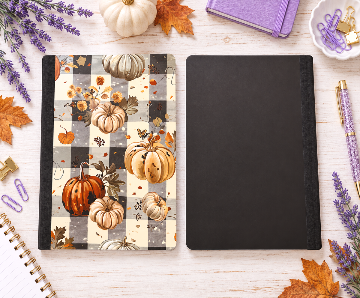 Decorative Vinyl Covered Composition Notebook Fall Pumpkins
