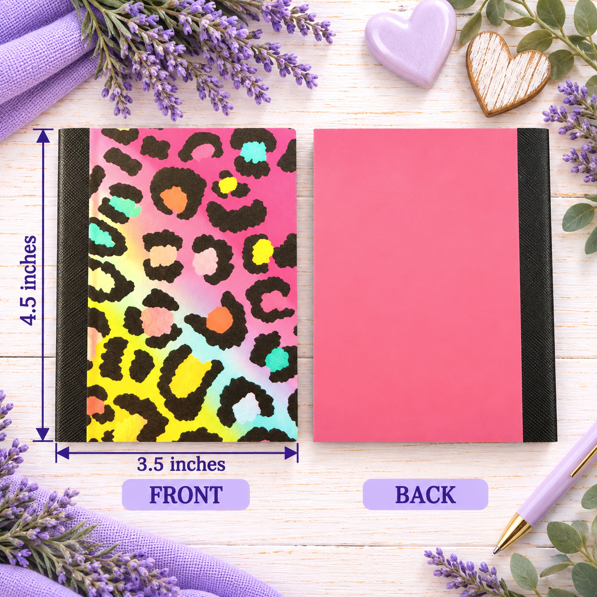 Decorative Vinyl Covered MINIATURE Composition Notebook Animal Print