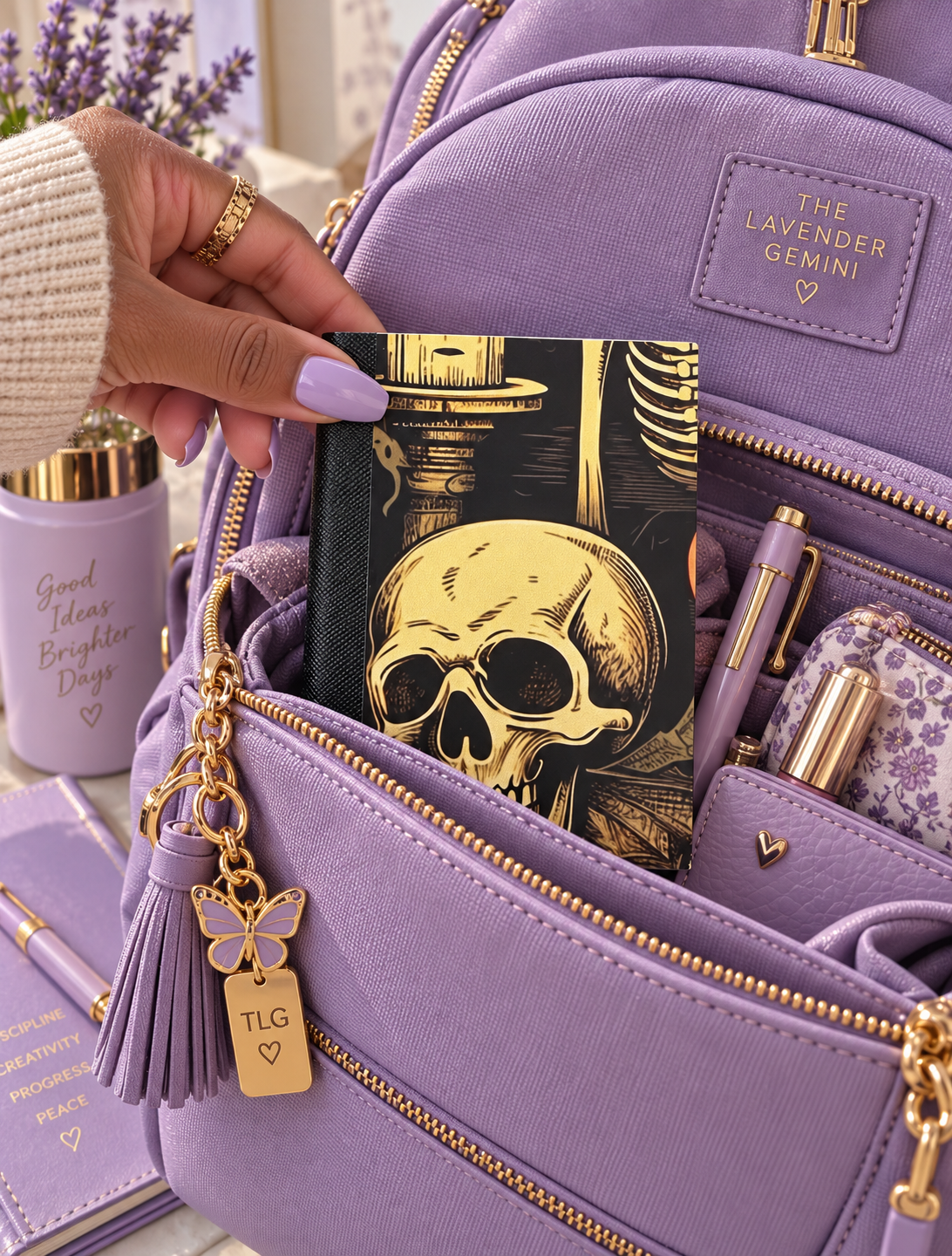 Decorative Vinyl Covered MINIATURE Composition Notebook Spooky Skulls