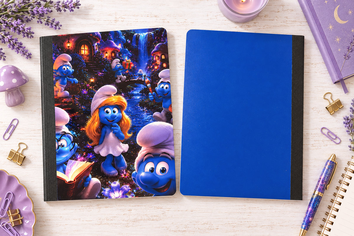 Decorative Vinyl Covered Composition Notebook Smurfs