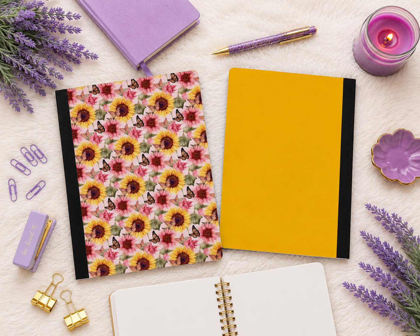 Decorative Vinyl Covered Composition Notebook Sunflowers 7