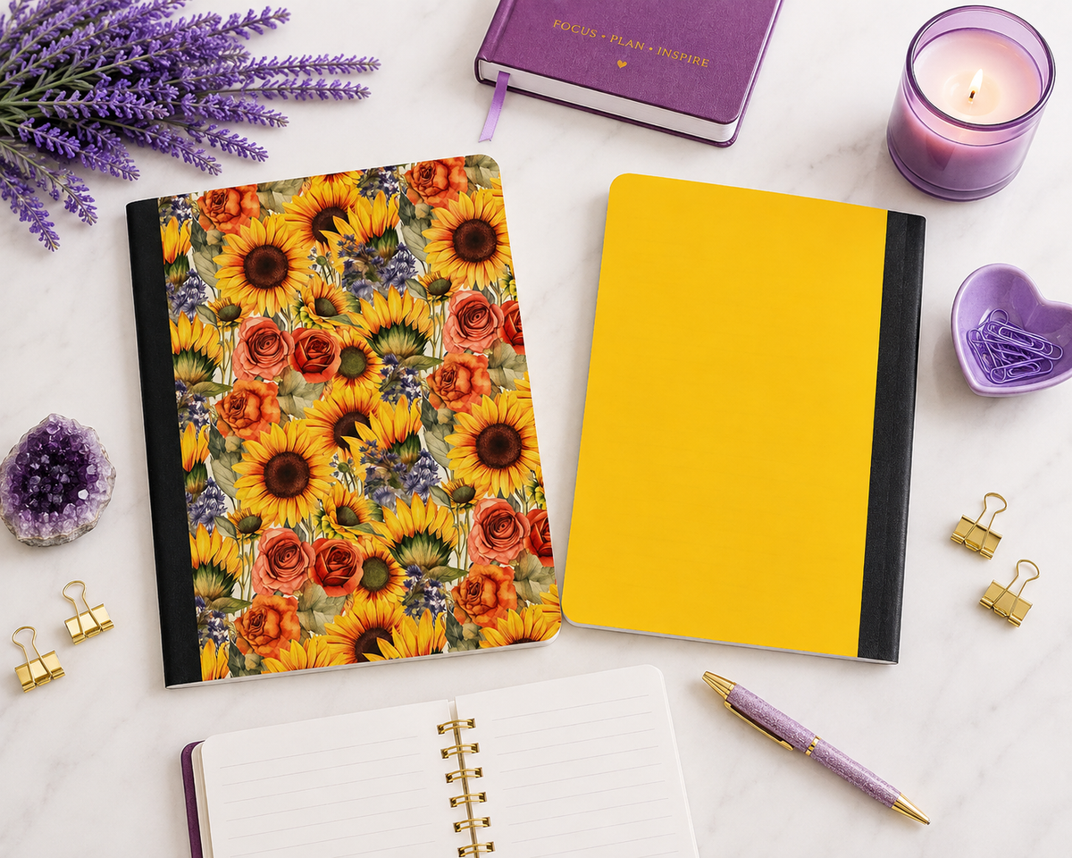 Decorative Vinyl Covered Composition Notebook Sunflowers 2