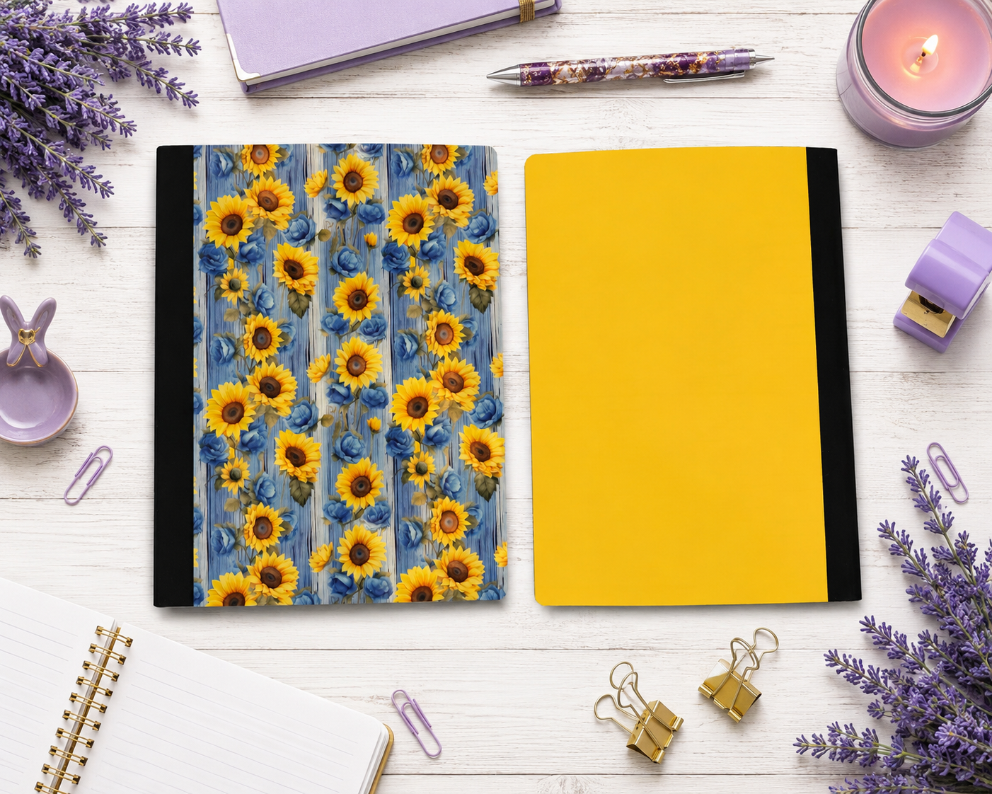 Decorative Vinyl Covered Composition Notebook Sunflowers 3