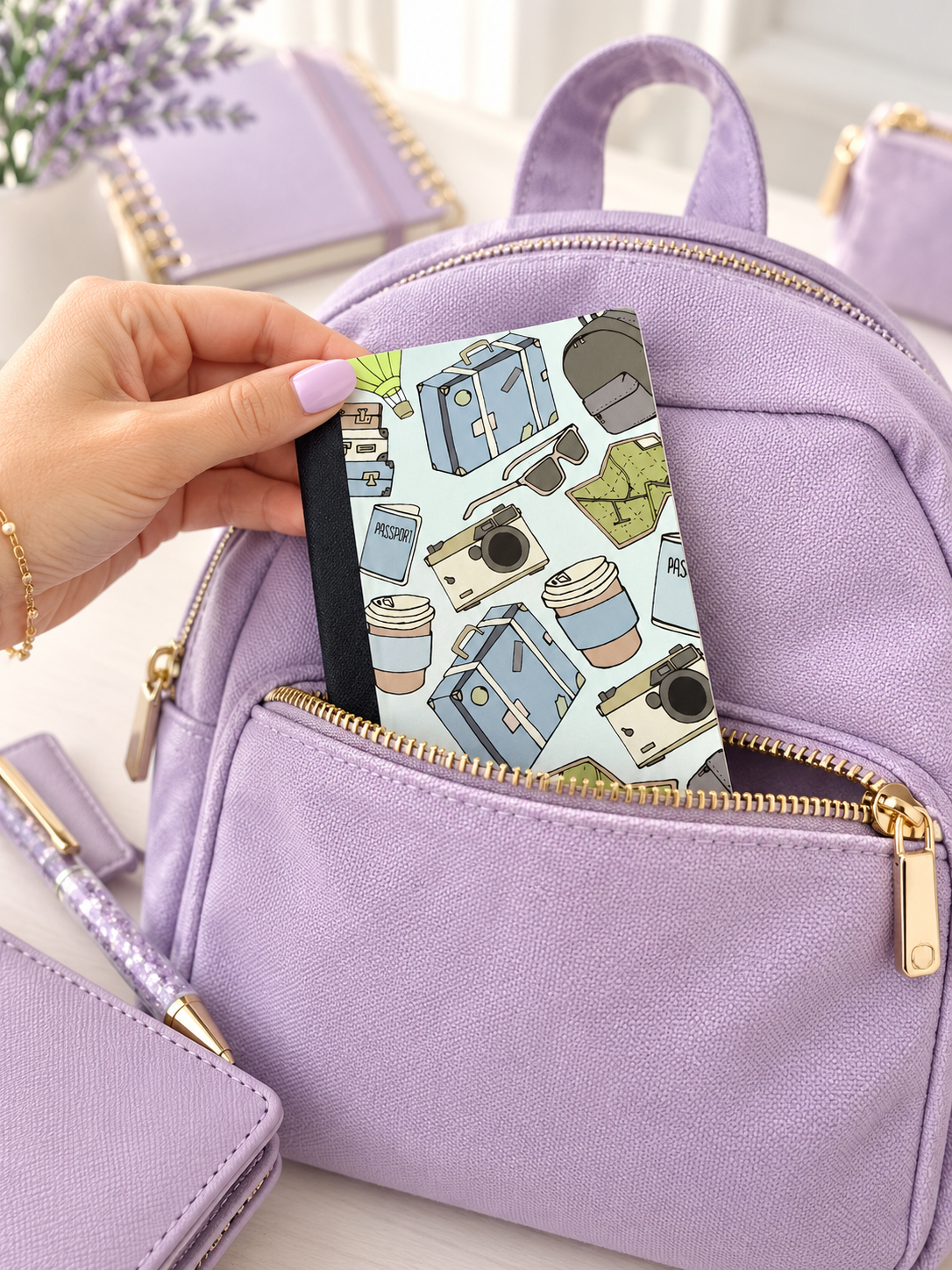 Decorative Vinyl Covered MINIATURE Composition Notebook Traveler