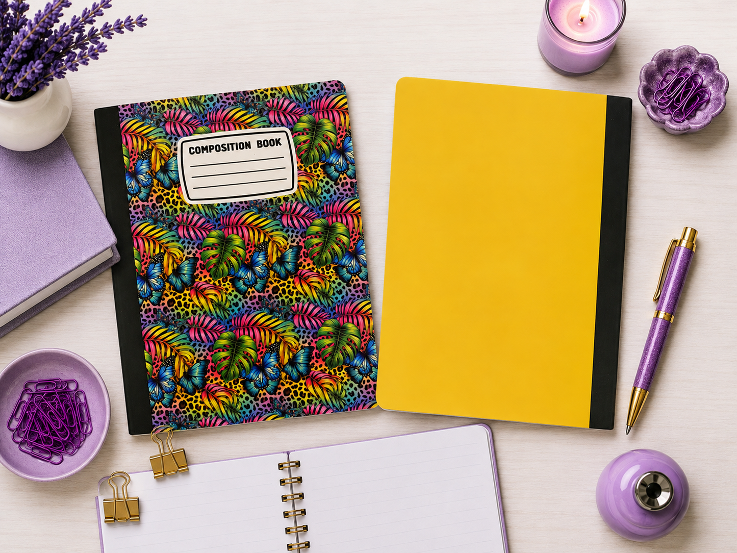 Decorative Vinyl Covered Composition Notebook Tropical 2
