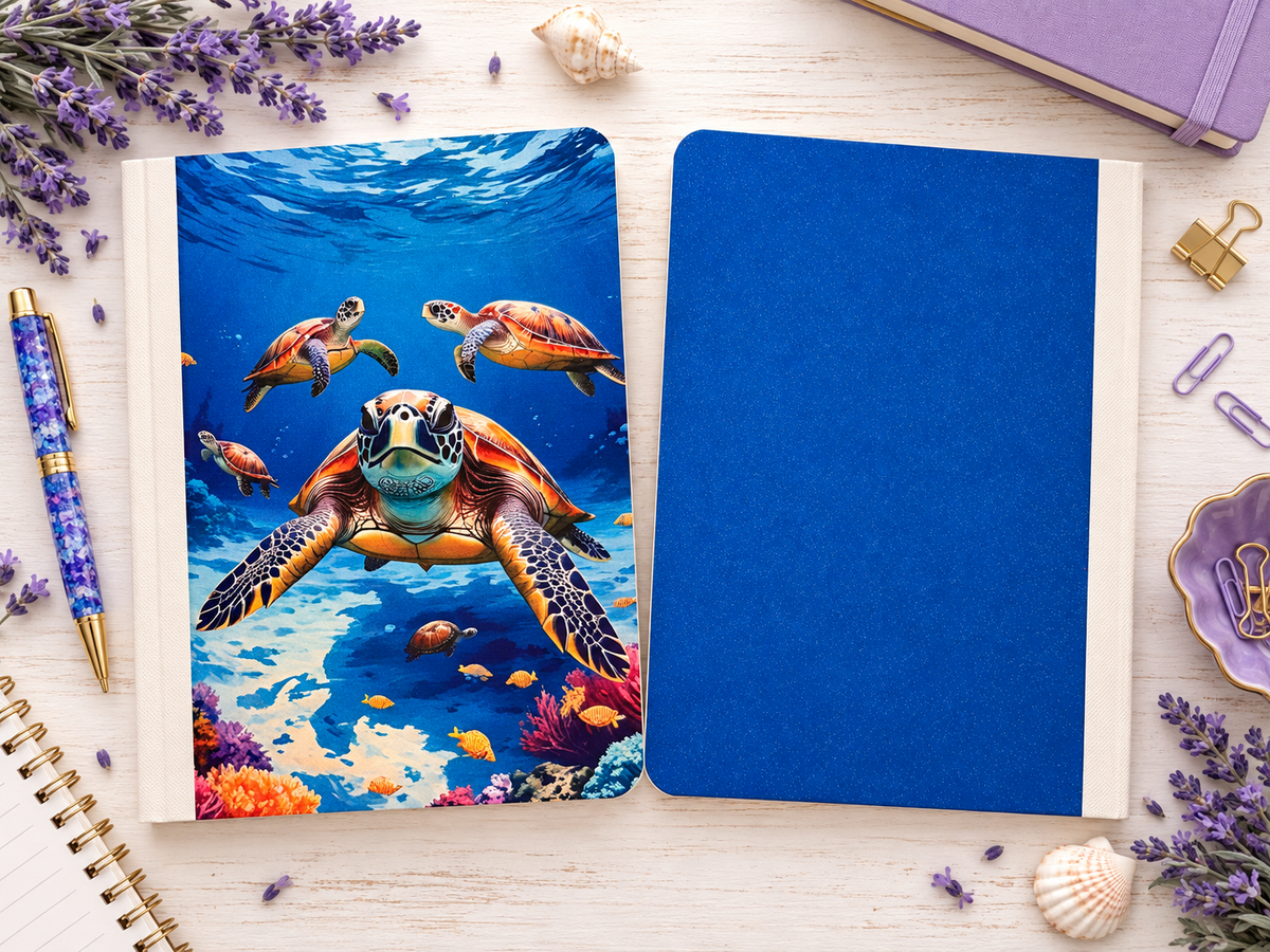 Decorative Vinyl Covered Composition Notebook Sea Turtle