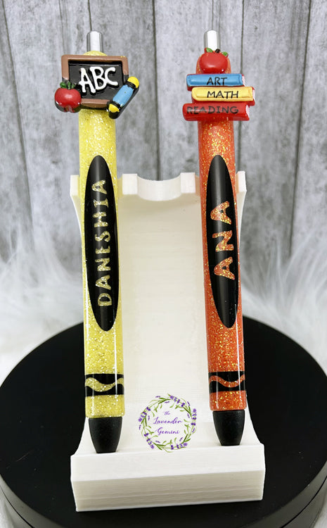 Custom Order Handmade Teacher Crayon Glitter Pen with free refill