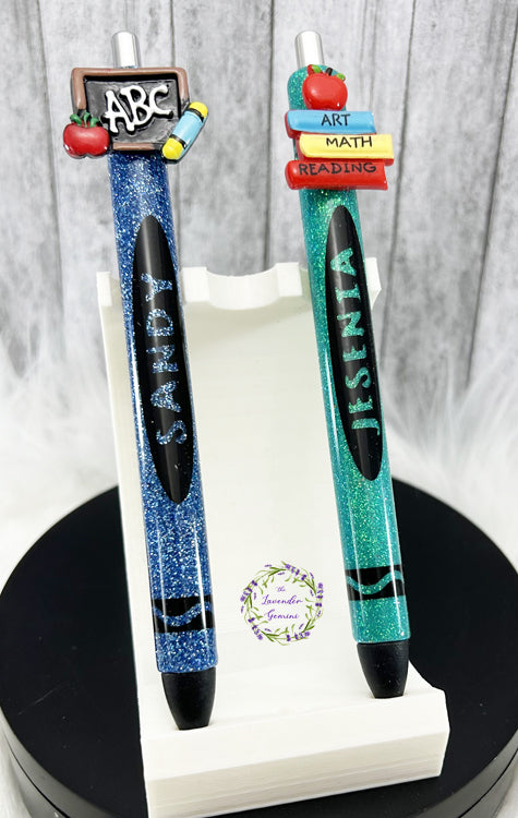 Custom Order Handmade Teacher Crayon Glitter Pen with free refill