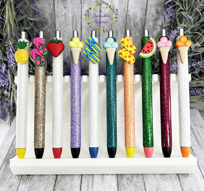 Handmade Summer Strawberry glitter pen with free refill
