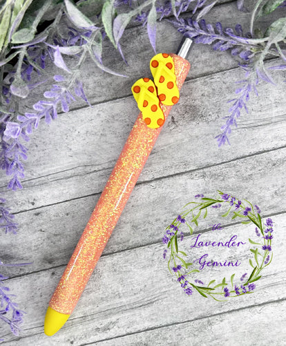 Handmade Summer Yellow Flip Flops orange glitter pen with free refill