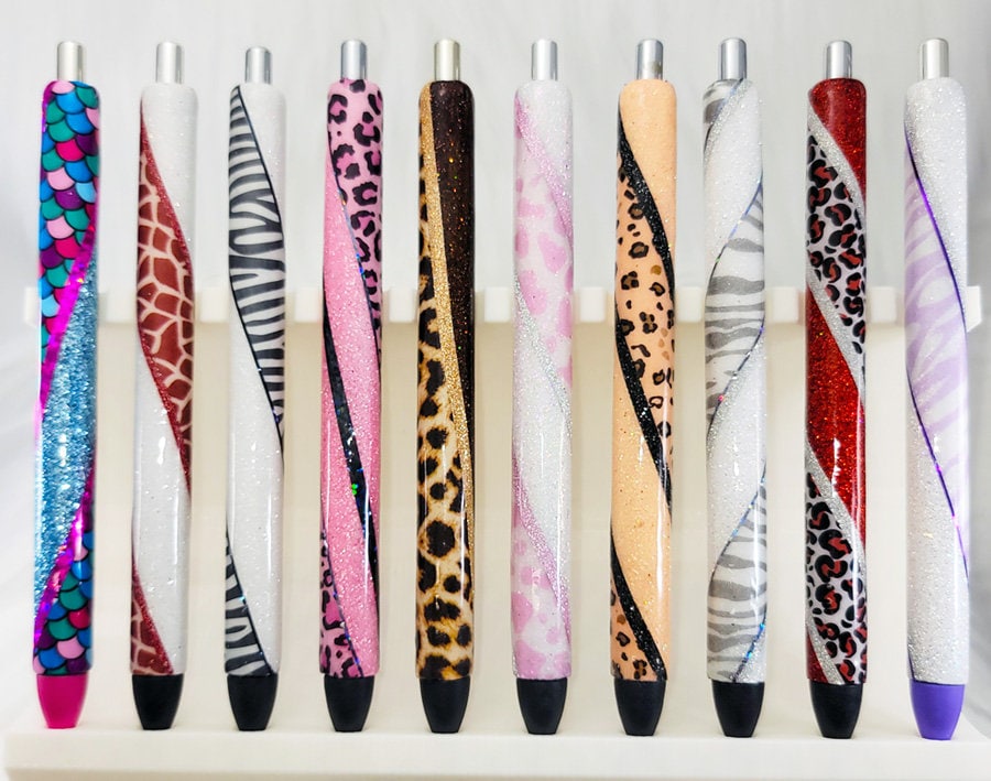 Handmade Western Rodeo washi tape glitter pen with free refill
