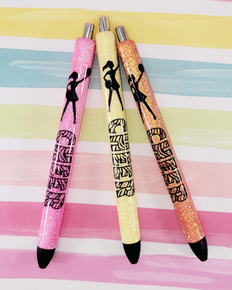 CUSTOM ORDER Handmade Cheerleader glitter pen with free refill