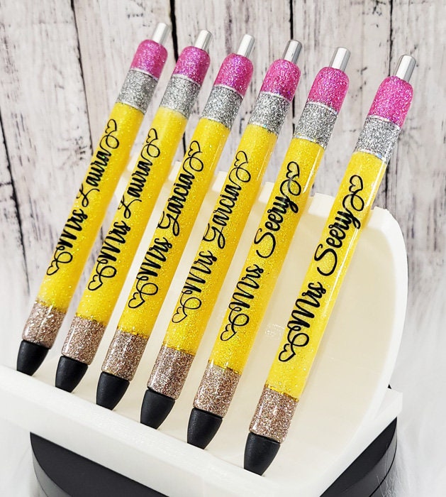 Custom Order Handmade Teacher Pencil Pen Glitter Pen with free refill