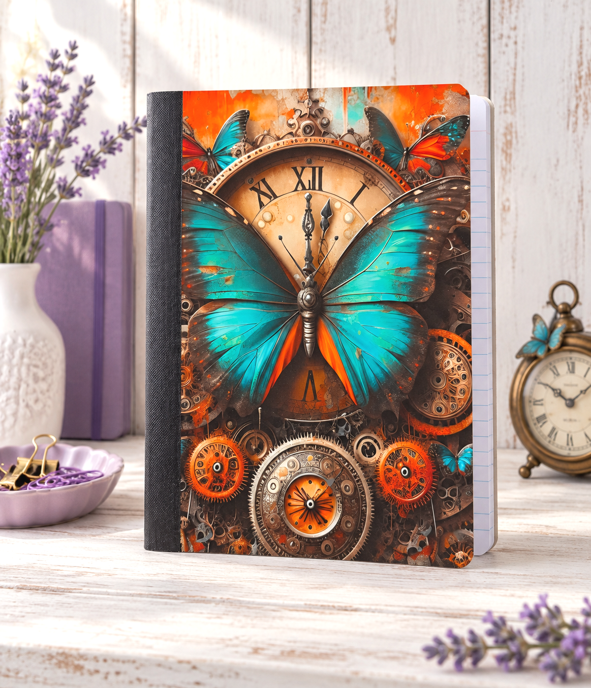 Decorative Vinyl Covered Composition Steampunk Butterfly