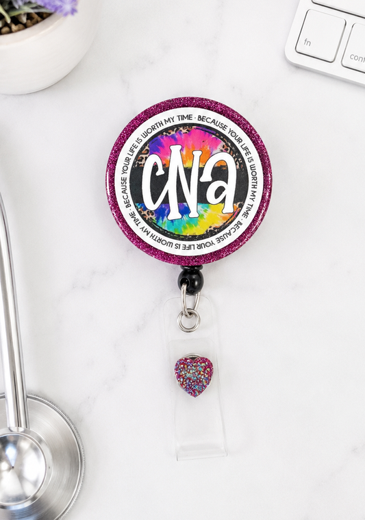 Handmade Rainbow CNA Badge Reel