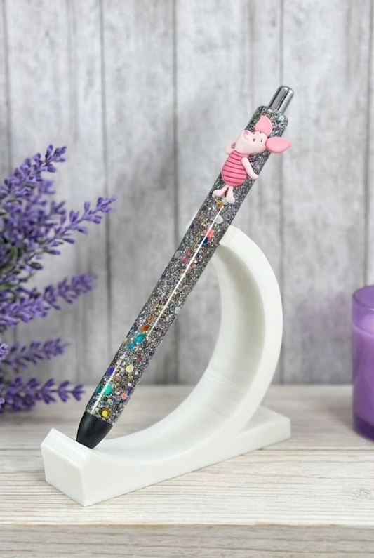 Handmade Piglet  glitter pen with free refill