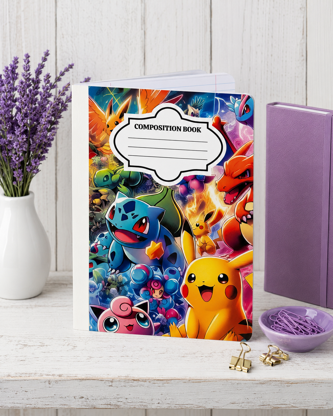 Decorative Vinyl Covered Composition Notebook Pokemon