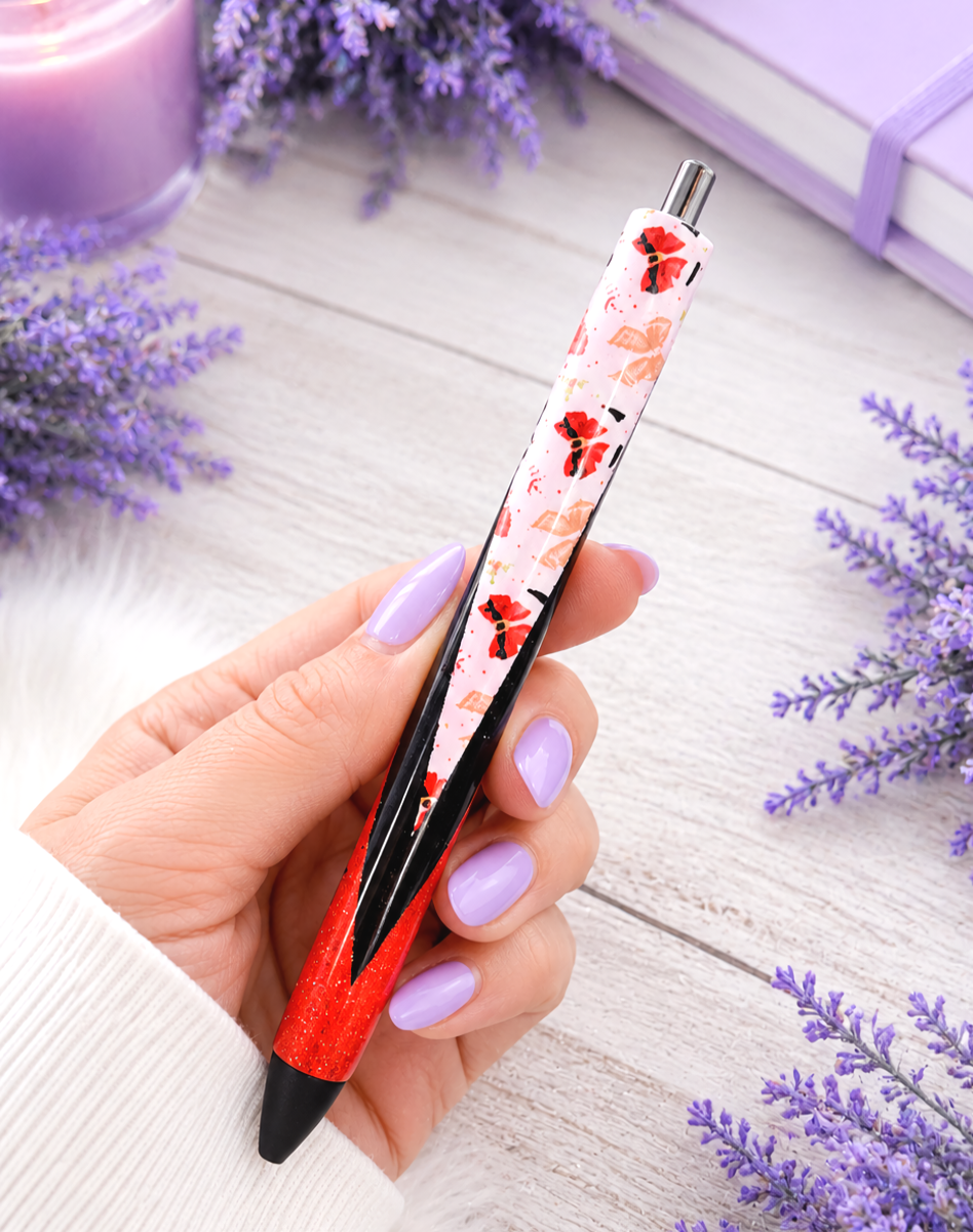 Handmade Christmas Bows glitter pen with free refill