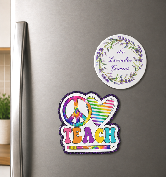 3 inch Peace Sign Teacher Magnet