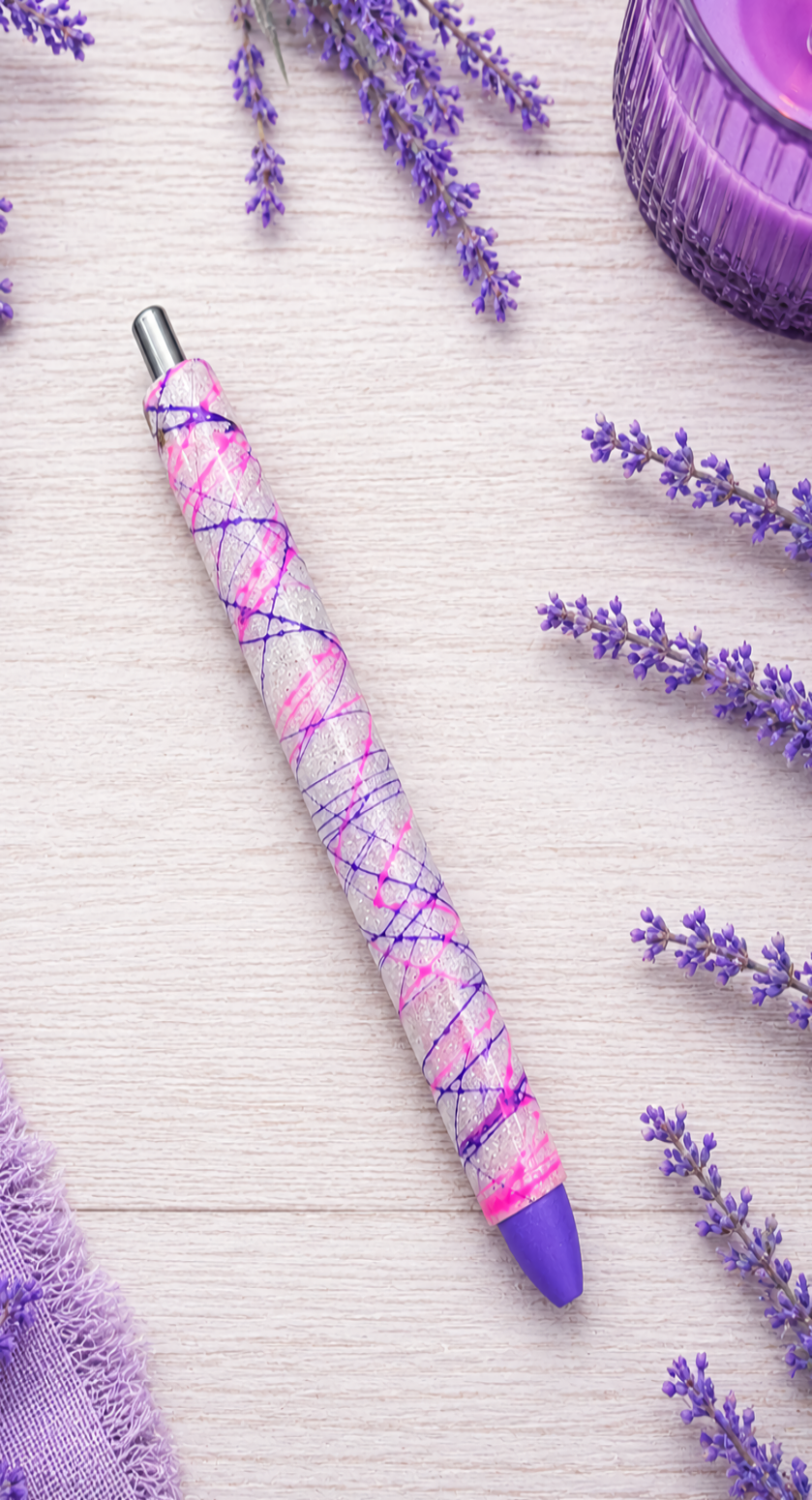 Handmade Pink and Purple Spider Gel pen with free refill