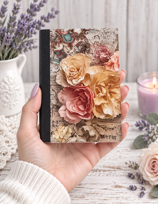 Decorative Vinyl Covered MINIATURE Composition Notebook Flowers 8