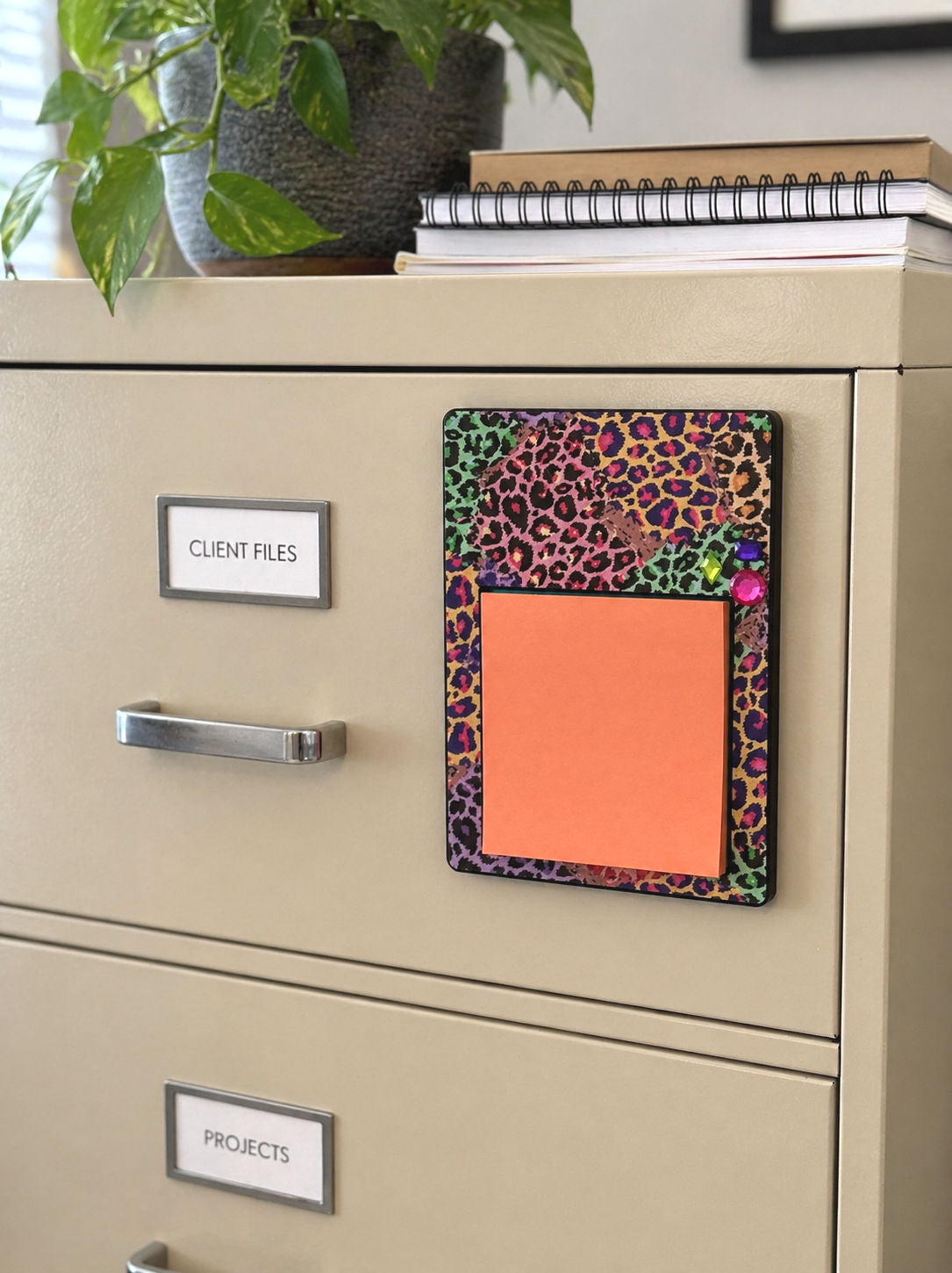 Handmade Animal Print Sticky Note Holder