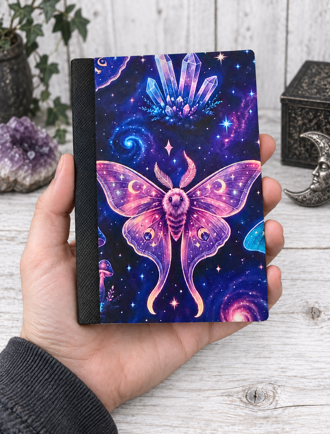 Decorative Vinyl Covered MINIATURE Composition Notebook Gothic Butterfly