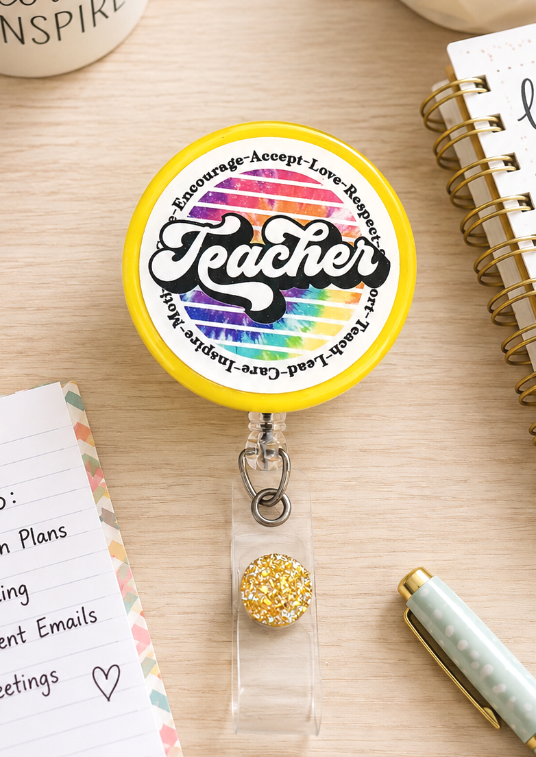 Handmade Teacher Badge Reel