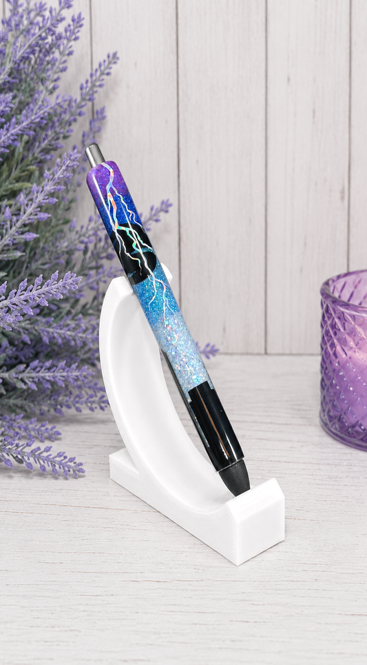 Handmade Cityscape Thunderstorm glitter pen with free refill 1