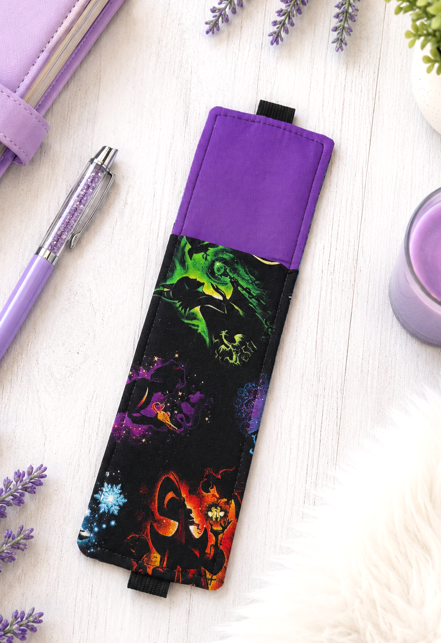 Handsewn Disney Villains  Fabric  Bookmark with Accessory Pocket 3