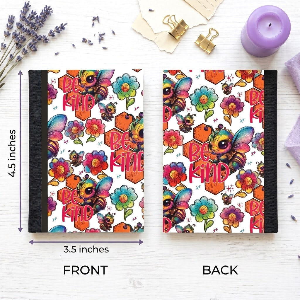 Decorative Vinyl Covered MINIATURE Composition Notebook Bee Kind
