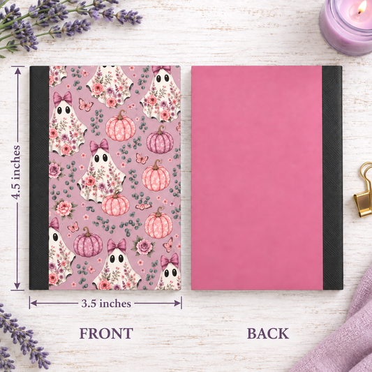 Decorative Vinyl Covered MINIATURE Composition Notebook Pastel Ghosts 1