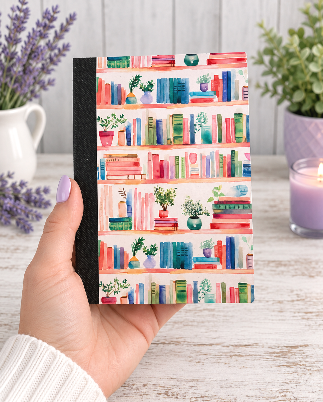 Decorative Vinyl Covered MINIATURE Composition Notebook Book Lover 8
