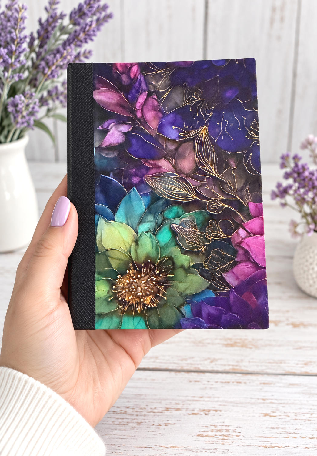 Decorative Vinyl Covered MINIATURE Composition Notebook Flowers 9